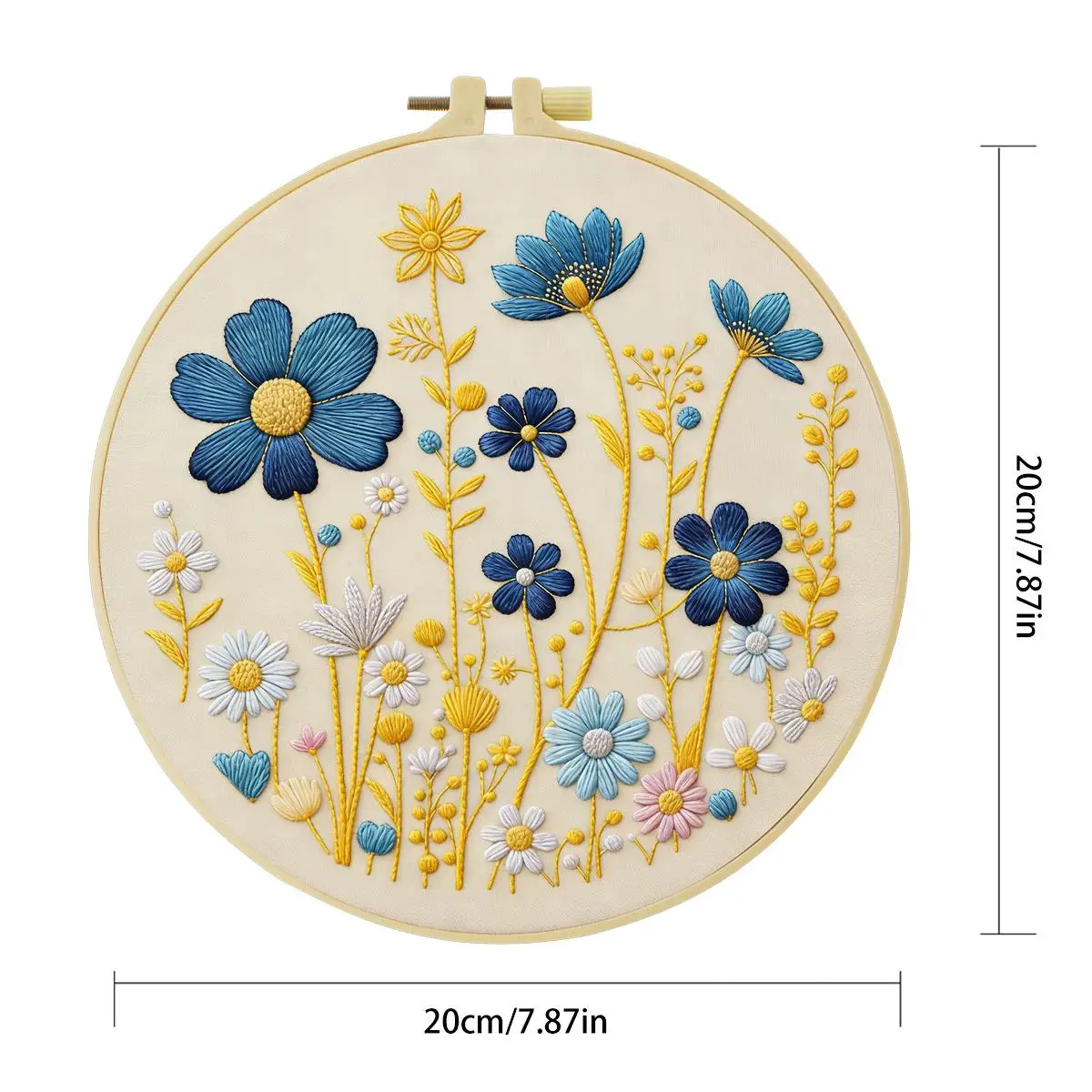 1 Stück 20x20 cm/15x15 cm (7,87/6,3 Zoll) Stickerei-Starter-Kit mit Meerblick, DIY-Kit, Stickerei-Set für Anfänger – Detail 4