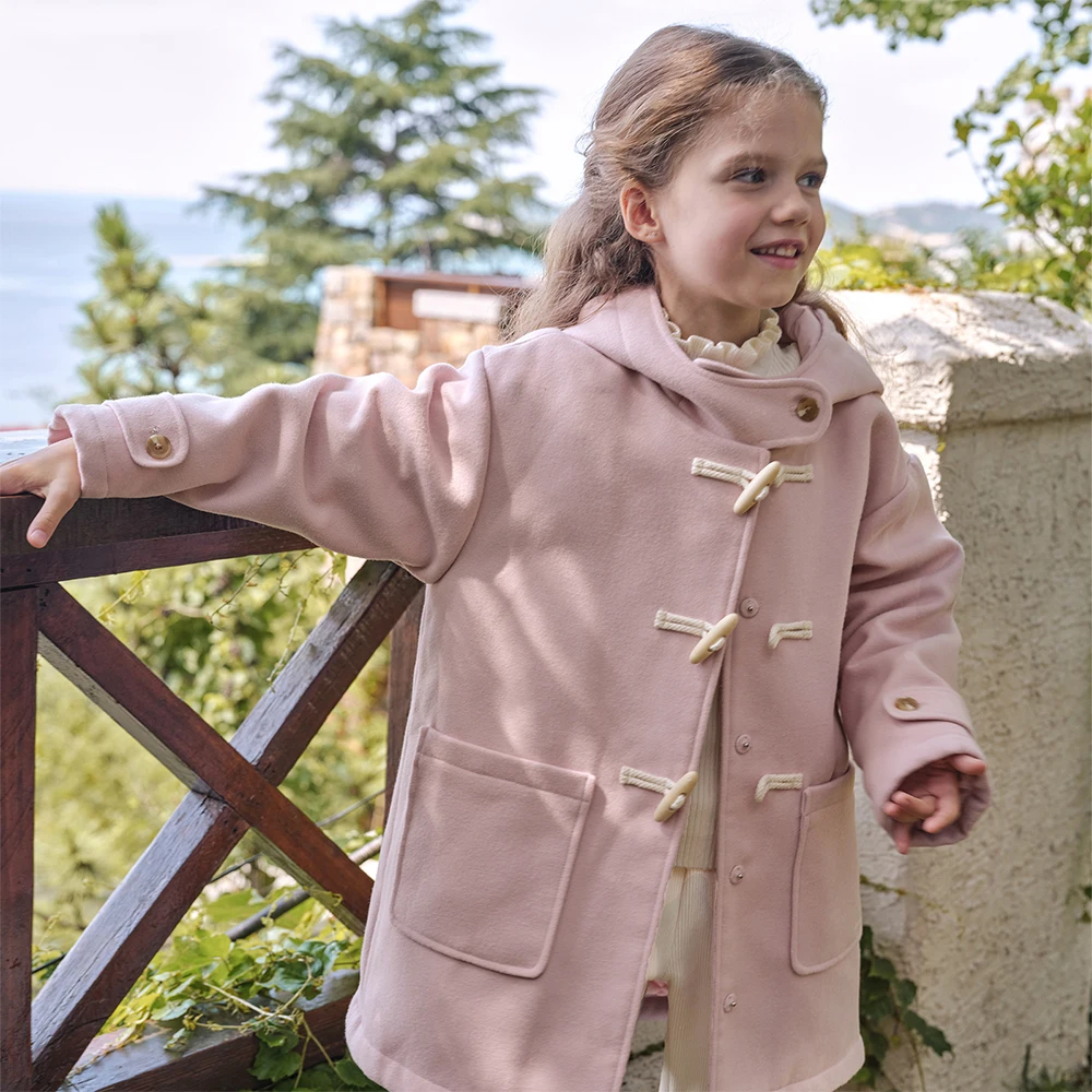 Dave Bella Girls Winter Autumn Warm Hooded Jacket Children Cotton Padded Coats Wedding Outerwear Kids Clothing DK4254039 ﻿