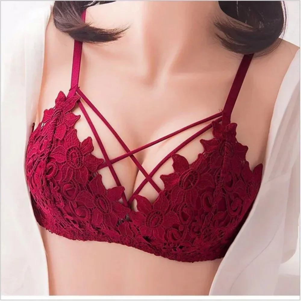 Sexy Women Lace Floral Embroidery Bralette Sexy Lingerie Comfort Seamless Bras for Women Wireless Push Up Bra Underwear Лифчик