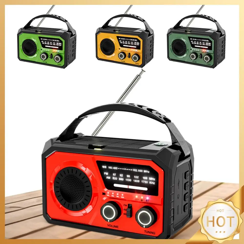 

16000mah Emergency Radio with BT LED Flashlight Power Bank SOS Alarm Emergency Weather Radio AM/FM Portable Radio for Emergency