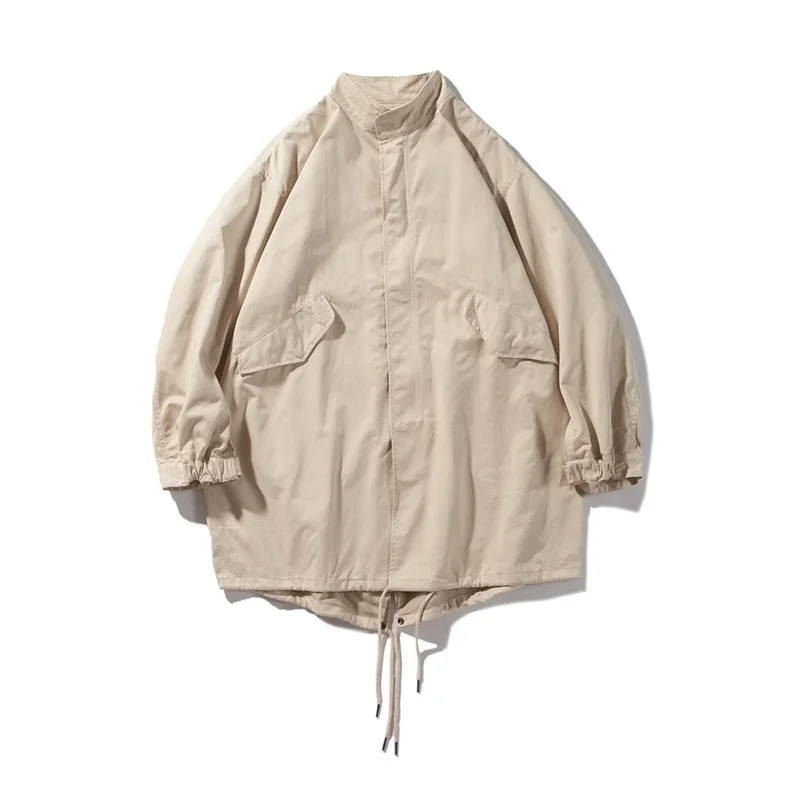 

M-51 Men's Trench Coat Military Tatical Stand Collar Loose Fit Oversize Jacket Casual Streetwear Spring Fashion