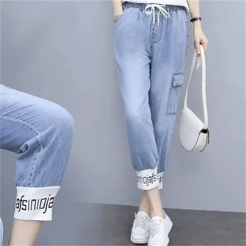 Cowboy Suit Women\'s Spring Autumn 2024 New Summer Set Fashion Casual Sportswear 2PCS Temperament Jeans Two-Piece Blouse Female