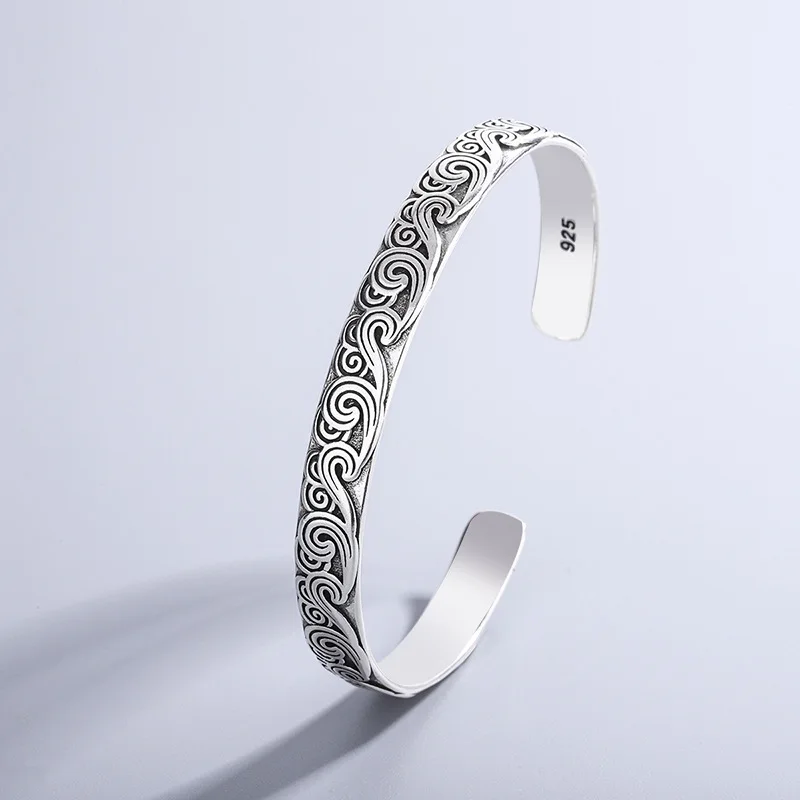 New Arrival Retro Wave Bracelets 925 Sterling Silver Jewelry