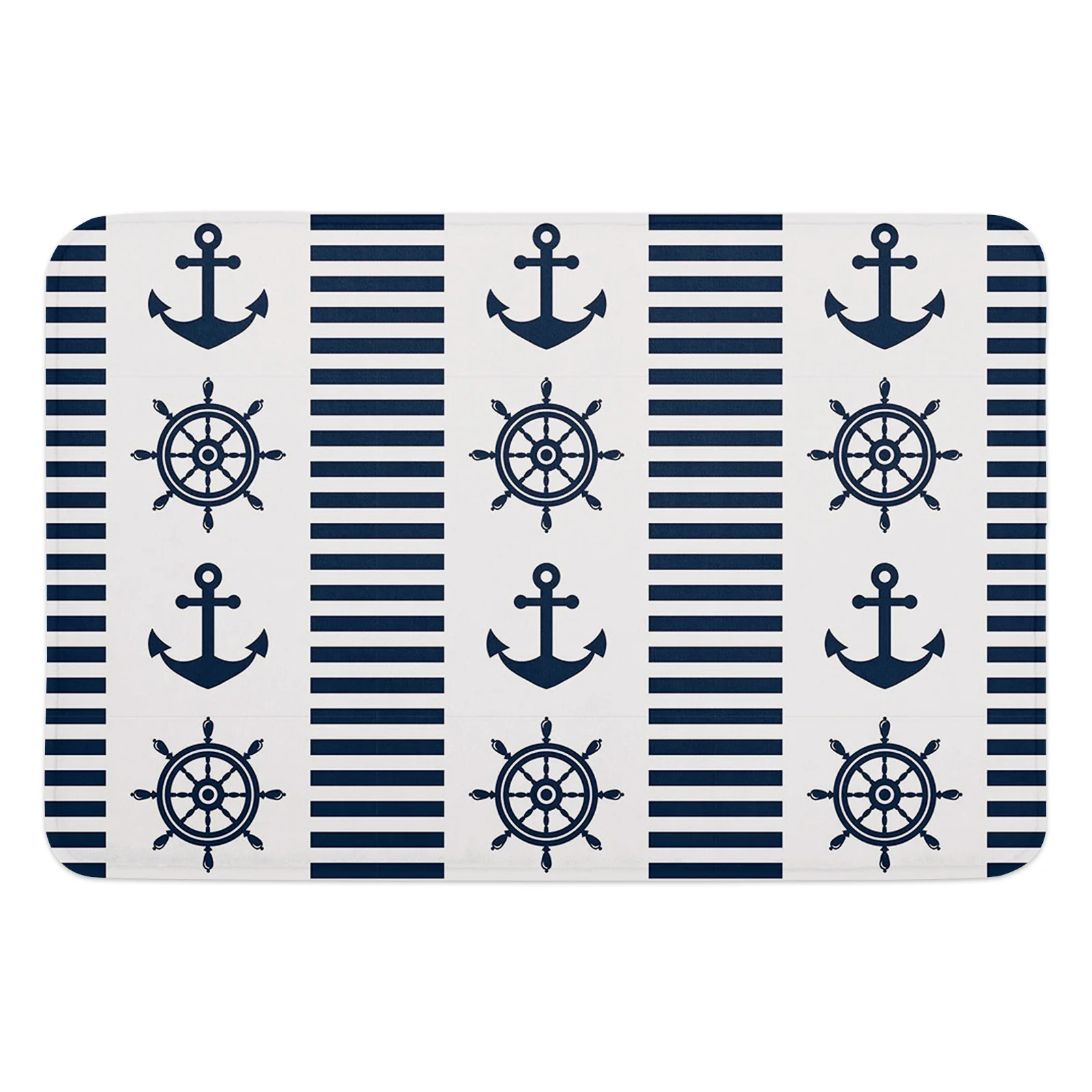 Rudder Anchor Home Doormat Decoration Flannel Soft Living Room Carpet Kitchen Balcony Rugs Bedroom Floor Mat