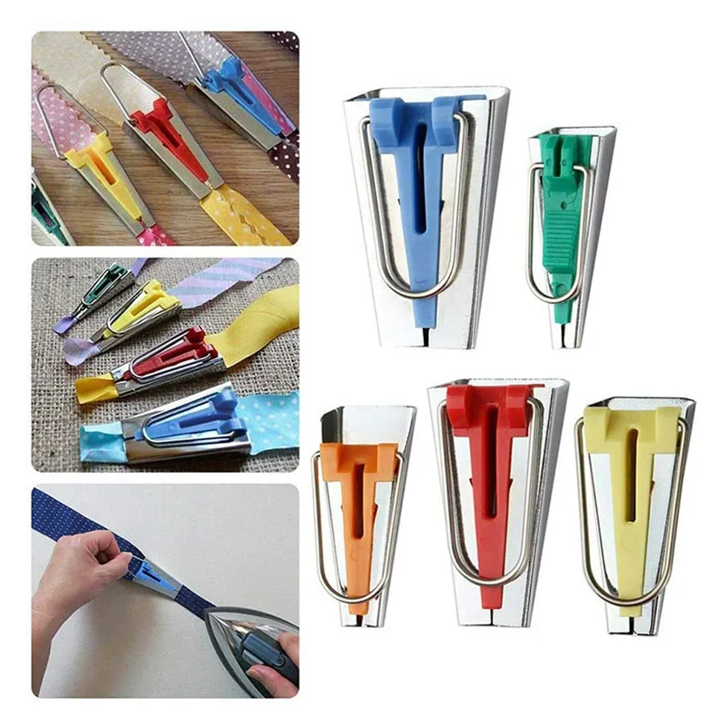 ABLN-Bias Tape Makers Kit van 5 maten 1/4In 3/8In 1/2In 3/4In 1In DIY Quilten Gereedschap Kit Voor Stof Naaien En Quilten