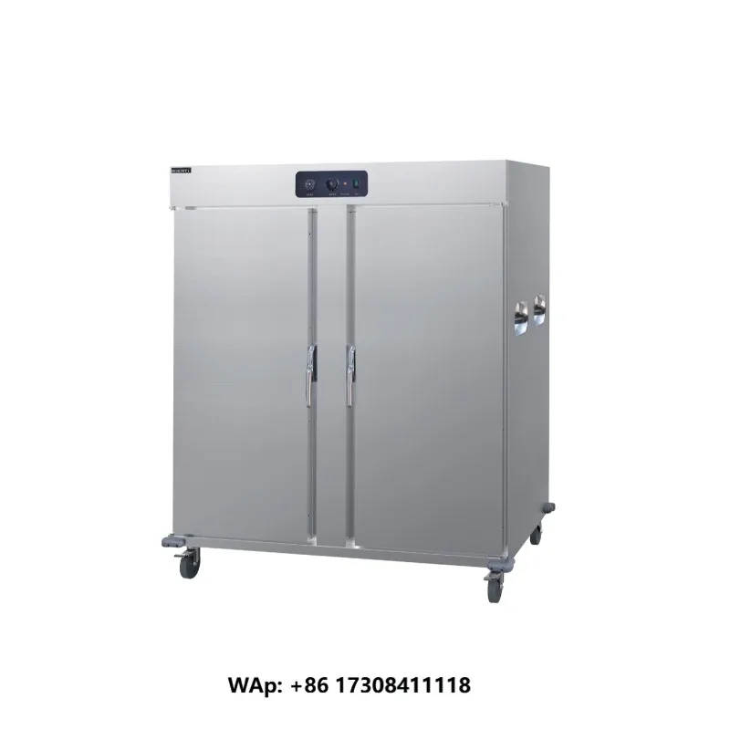 Commercial Mobile Heated Banquet Electric Food Holding Plate Warmer Trolley Cart Double Door Warmer with Wheels for Ice Cream