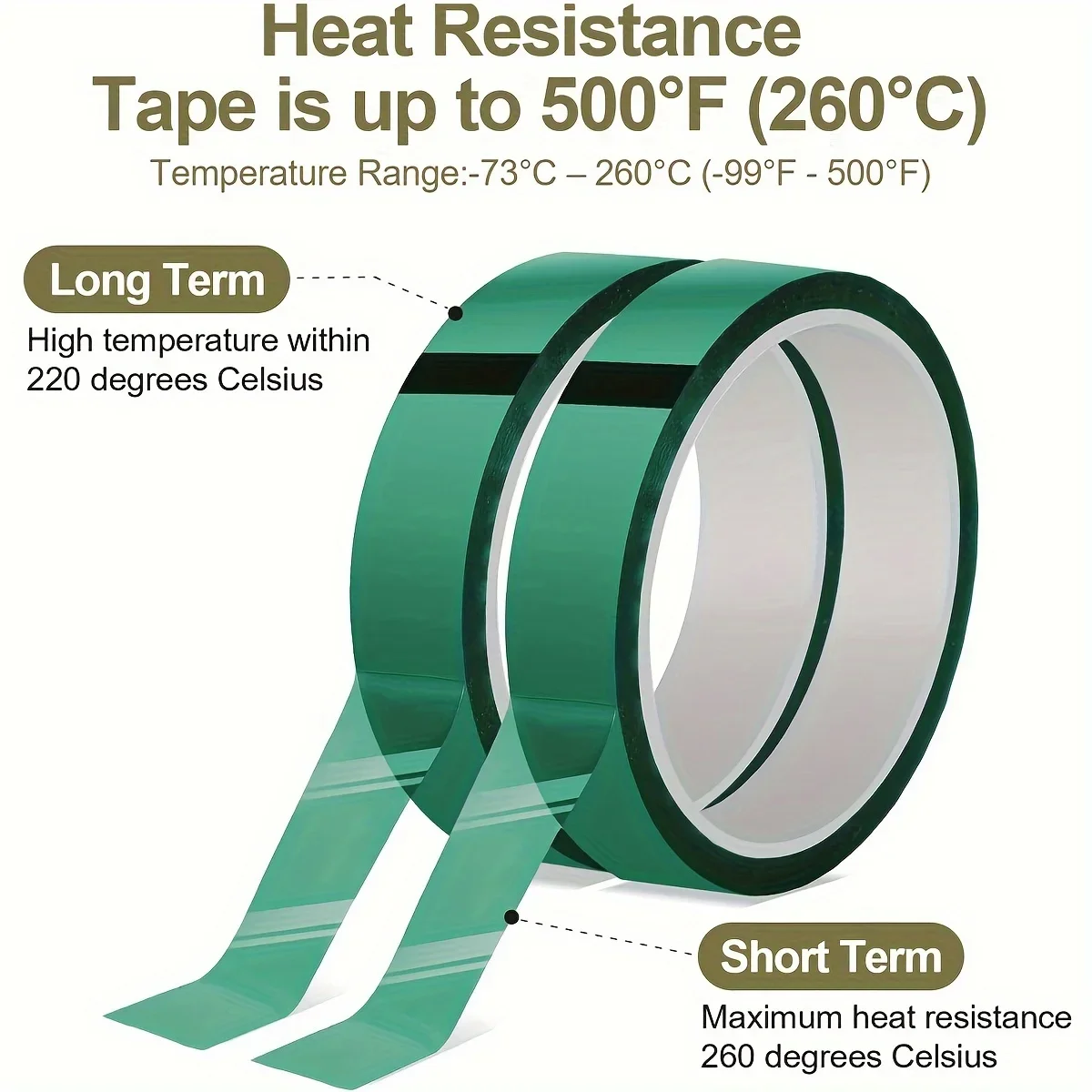 Heat Tape for Heat Press,20mm/10mm,33m High Temperature Tape,Heat Resistant Tape,Heat Transfer Tape for Sublimation image 2