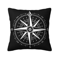 Vintage Nautical Compass Cushion Covers Soft Captain Anchor Boat Pillow for Sofa Car Square Pillowcase Living Room Decoratio