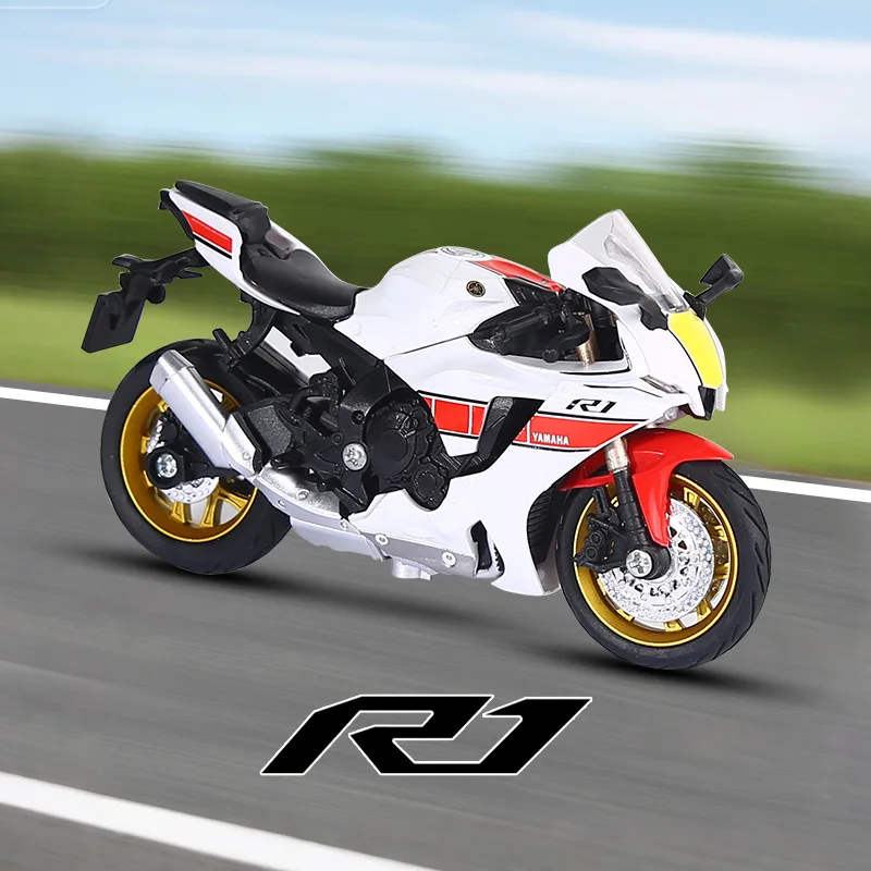 1:18 Suzuki Hayabusa GSX1000R YZF-R1 Modello di moto in lega Simulazione Metallo Auto da strada Modello di auto in lega da collezione
