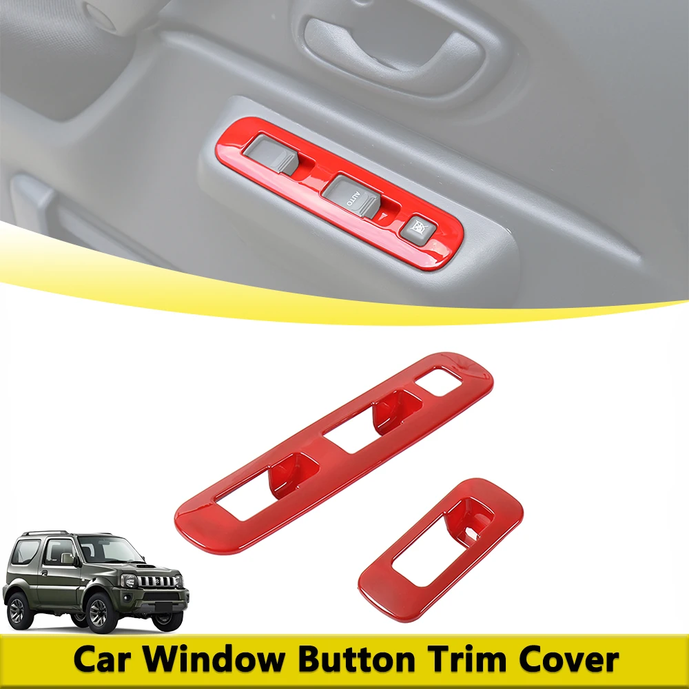 

Red Window Switch Button Trim Cover For Suzuki Jimny JB43 2007-2017 Interior Door Control Panel Decoration Accessories ABS