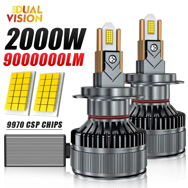 

Светодиодные лампы для фар H7 Canbus 9000000LM 2000W, H4, H11, H1, 9005, HB3, 9006, HB4, 9012, H8, H9 Turbo, автомобильные фары 12V 24V
