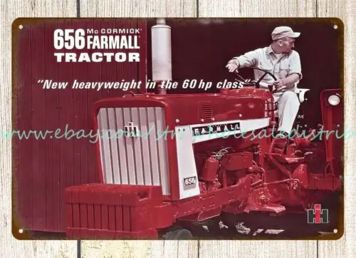 1965 Farmall 656 tractors International Harvester farming metal tin sign