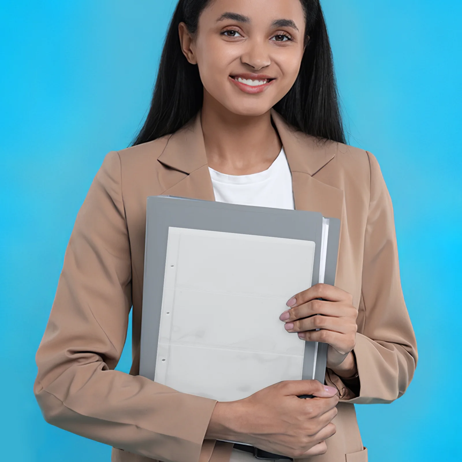 20 Pages 3 Hole Paper Money Album Inserts Clear PVC Currency Storage Sleeves Banknotes Collection Display Book Pages Holder