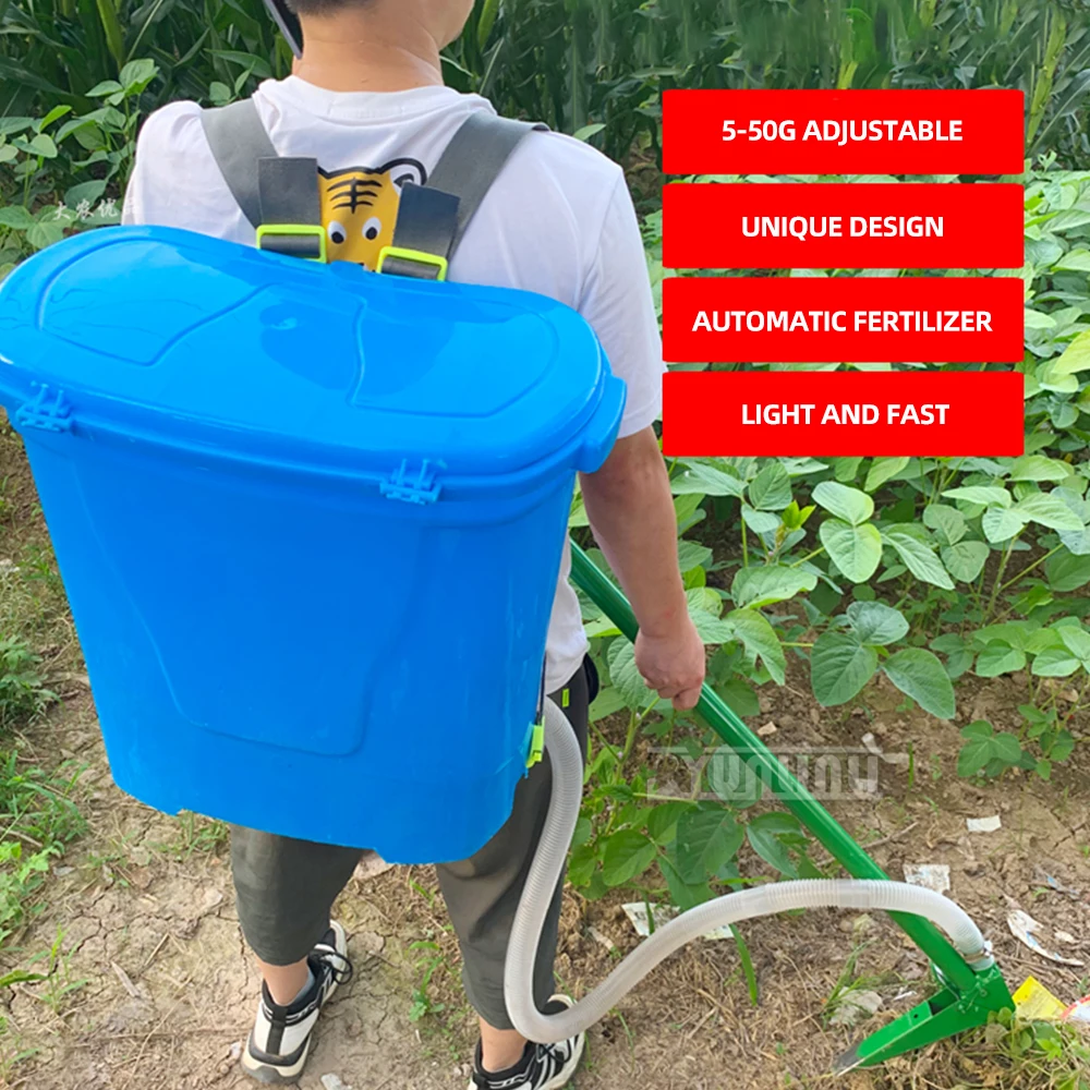 Manual Granular Fertilizer Applicator for Farm Large Capacity Fertilizer Spreader with Backpack Bag