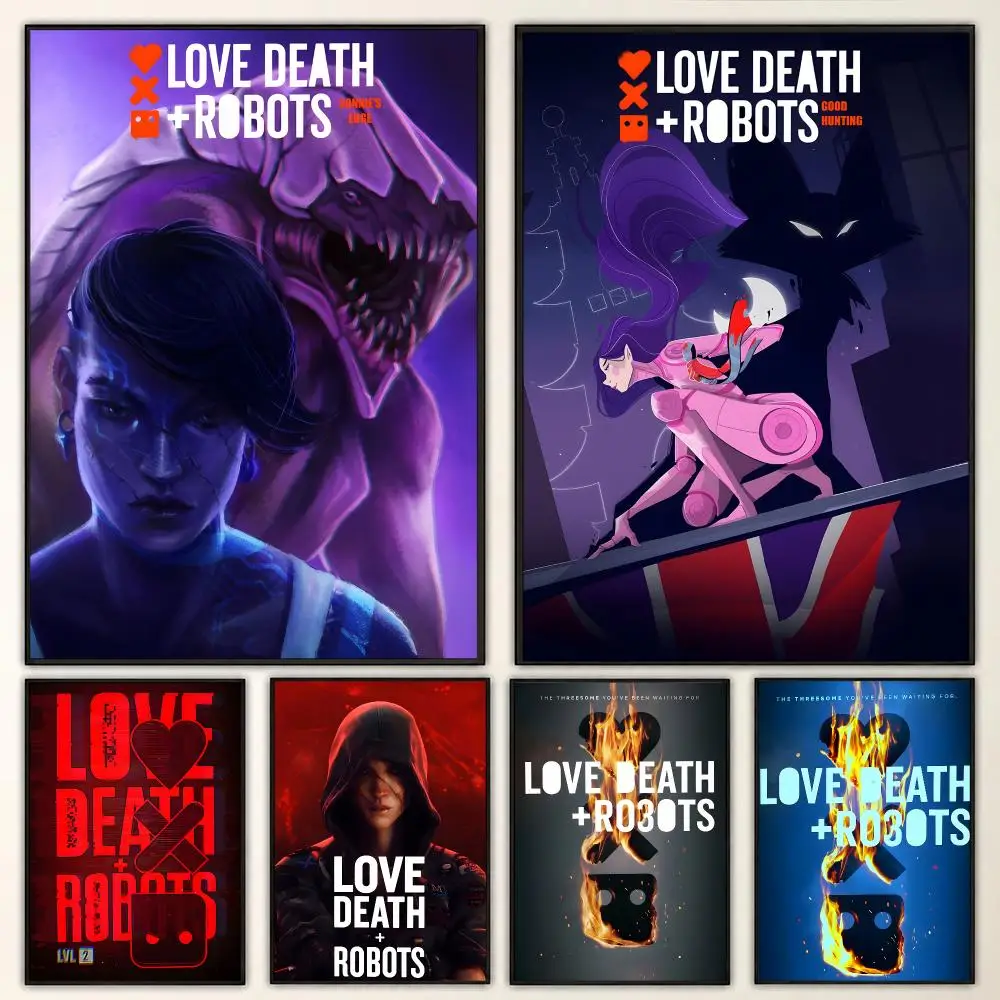 Love, Death & Robots Animated Sci-Fi Series Aesthetic Poster Aesthetic Art Print for Bedroom & Living Room Decor, Unframed