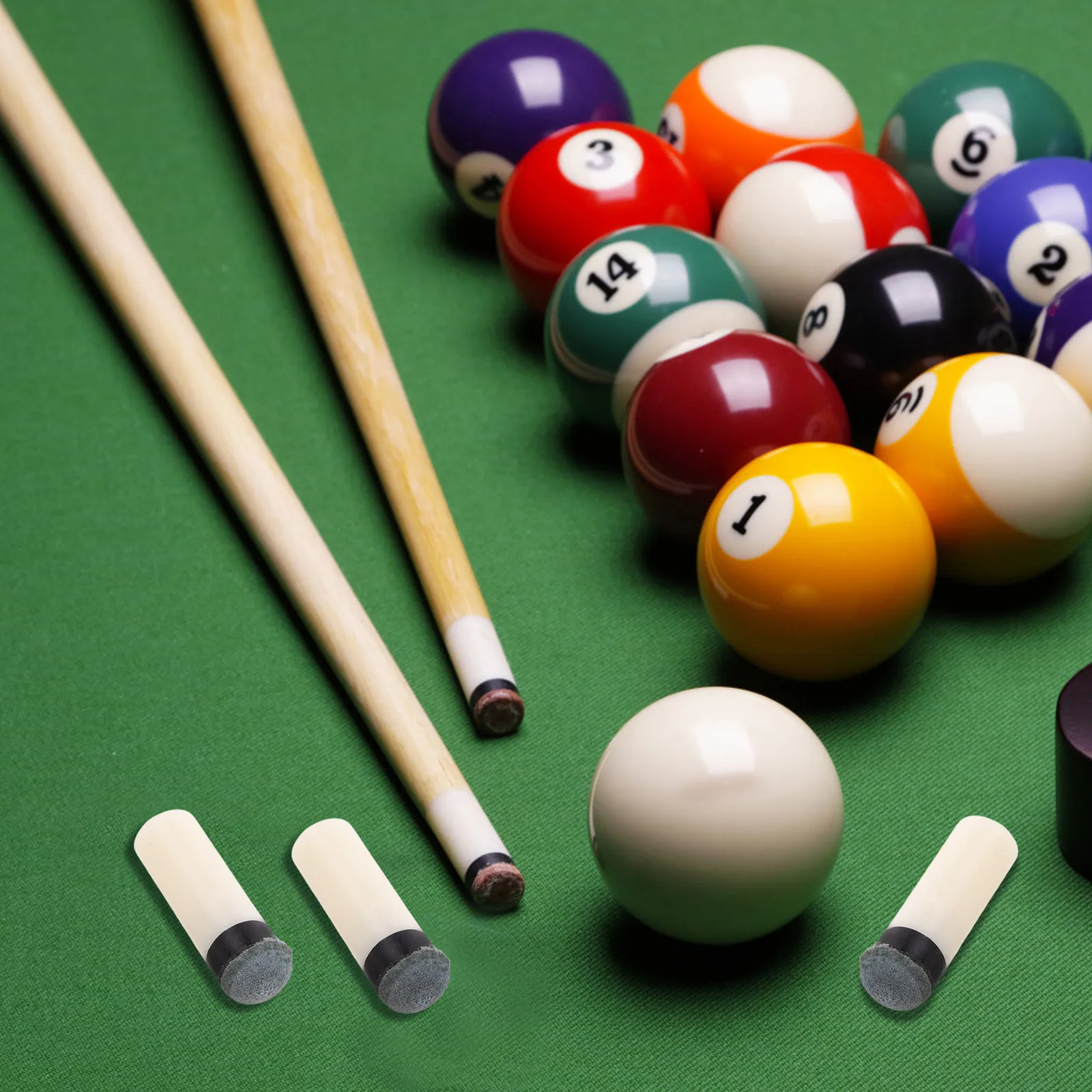 

8Pcs Screw on Pool Cue Tips Durable Replacement Kit Billiard Stick Tip Repair Accessories Portable Billiard Pool Cue Stick Tips