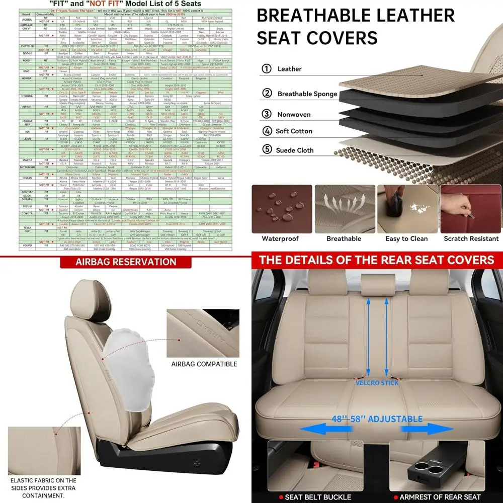 

Полный комплект чехлов на автомобильные сиденья, универсальные кожаные чехлы на сиденья для большинства автомобилей, внедорожников, пикапов, полное покрытие, чехлы на автомобильные сиденья