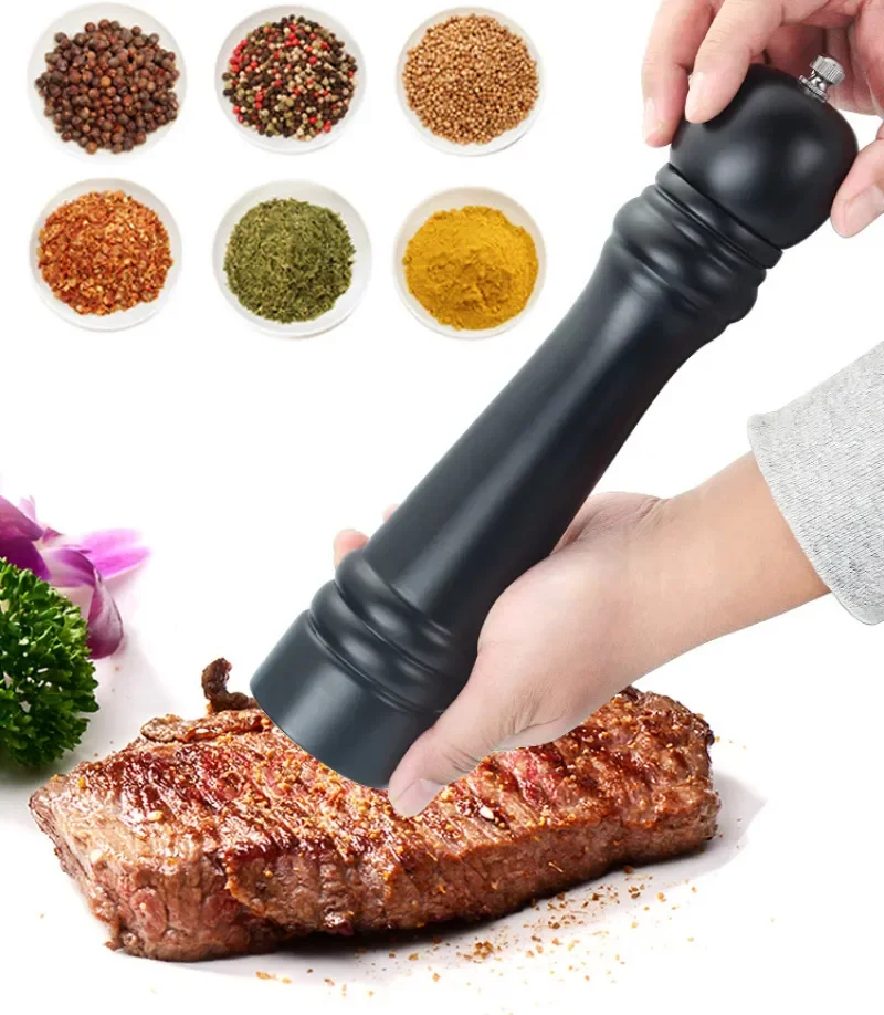 4/5/6/8/10/12inch Manual Wooden Pepper Grinder Adjustable  Seasoning Mill Salt And Pepper Grinder Home Multi-purpose Mill Tools