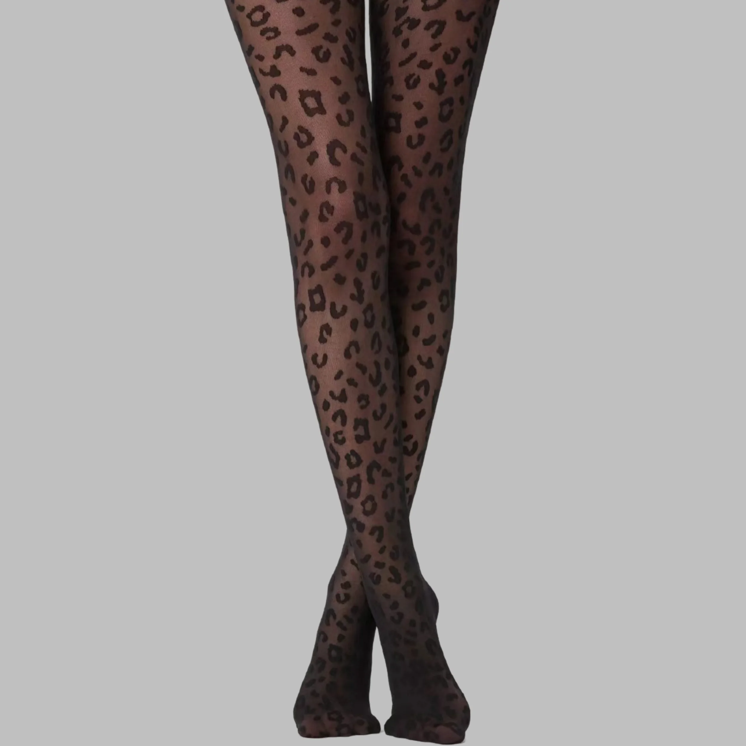 Meia-calça Jacquard retrô para mulheres, moda non-shift, estampa leopardo, sexy, 1 pc