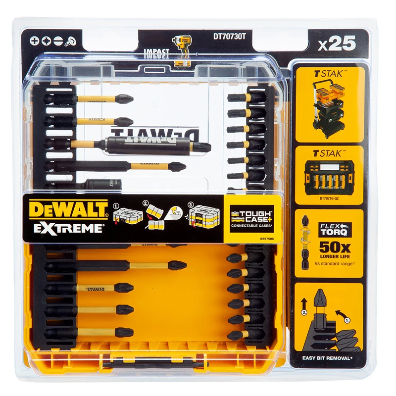 DEWALT DT70730T-QZ 25PCS Magnetic Screwdriver Drill Bit Sets 8MM Socket Head Wood/Metal Driver Power Tool Accessories