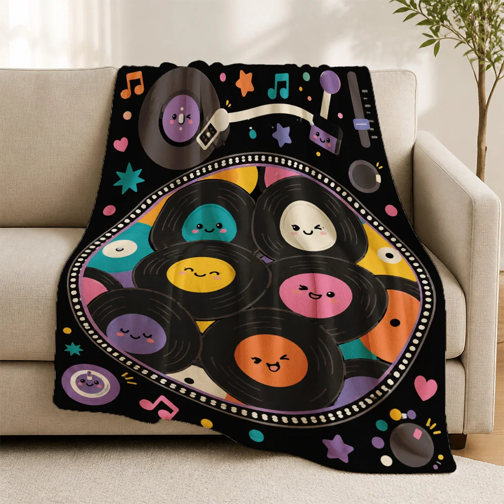 Giant Vinyl Record Music Lovers Sofa Throw Blanket Cover Decorative Pop Art Couch Throw for Boyfriend Girlfriend Gift
