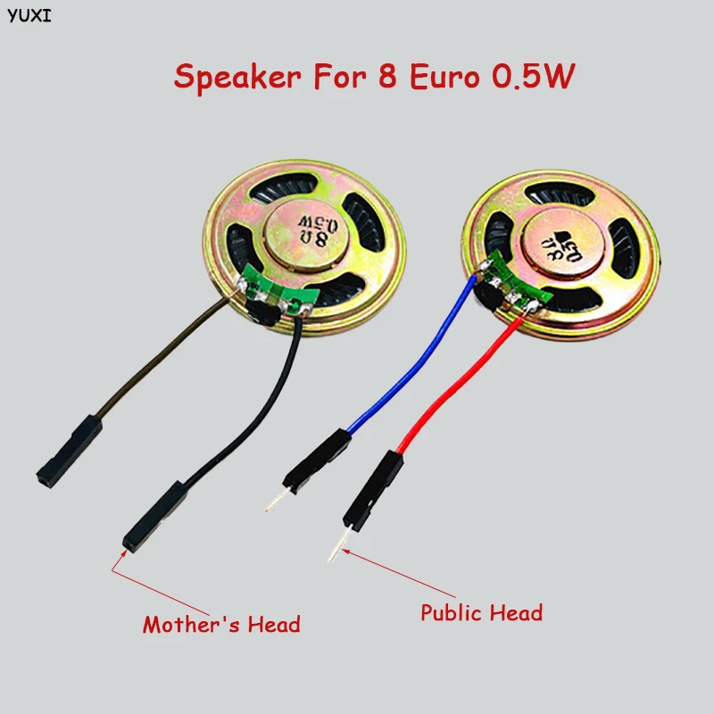 YUXI 2PCS Small Speaker For 8 Euro 0.5W/8R Electronic Dog Speaker Toy Speaker with DuPont Wire Male Pin Female Head Accessories