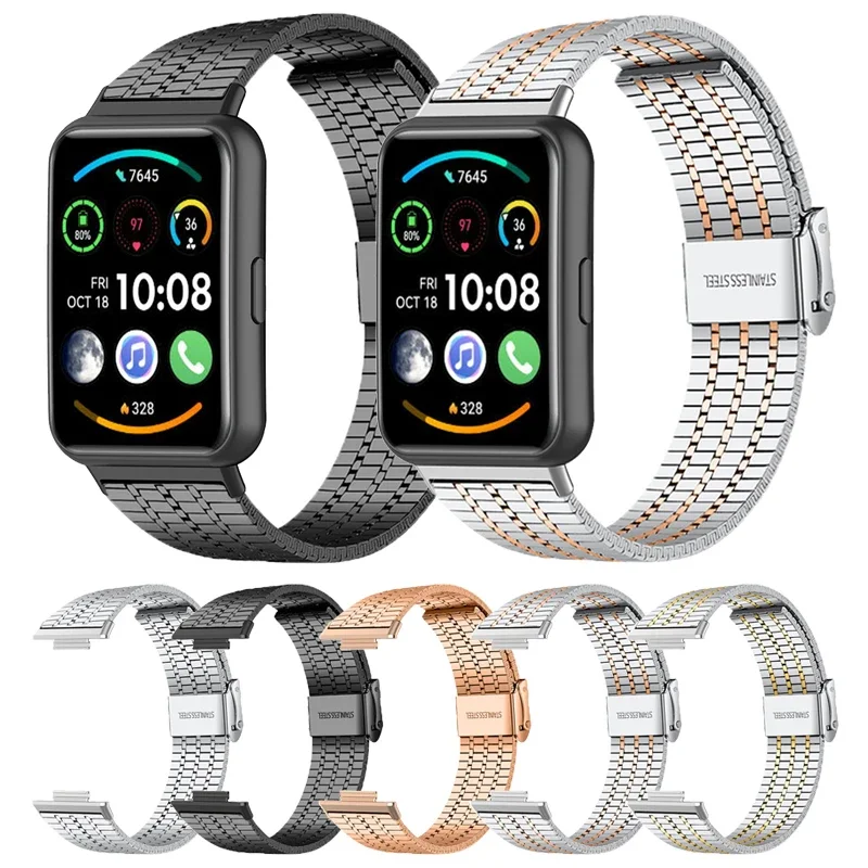 

Браслет из нержавеющей стали для HUAWEI Watch Fit 2, металлический браслет для Huawei watch Fit