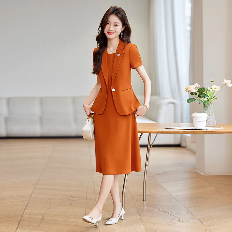 Professional Women's Suit Set for Spring and Autumn2025New Style Small Blazer Commuting Formal Dress Two-Piece Set Summer