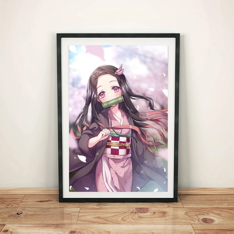 The Cutest Kamado Nezuko Demon Slayer Poster Canvas Painting HD Print Wall Art Picture for Living Room Otaku Hoom Decor Gift