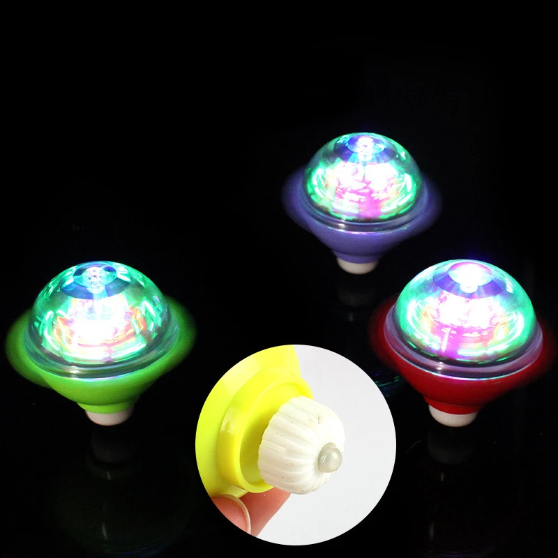 1 Pcs Novelty Funny New LED Luminous Friction Gyro Luminous Toys Creative Flower Gyro Luminous Toys Children's Birthday Gift