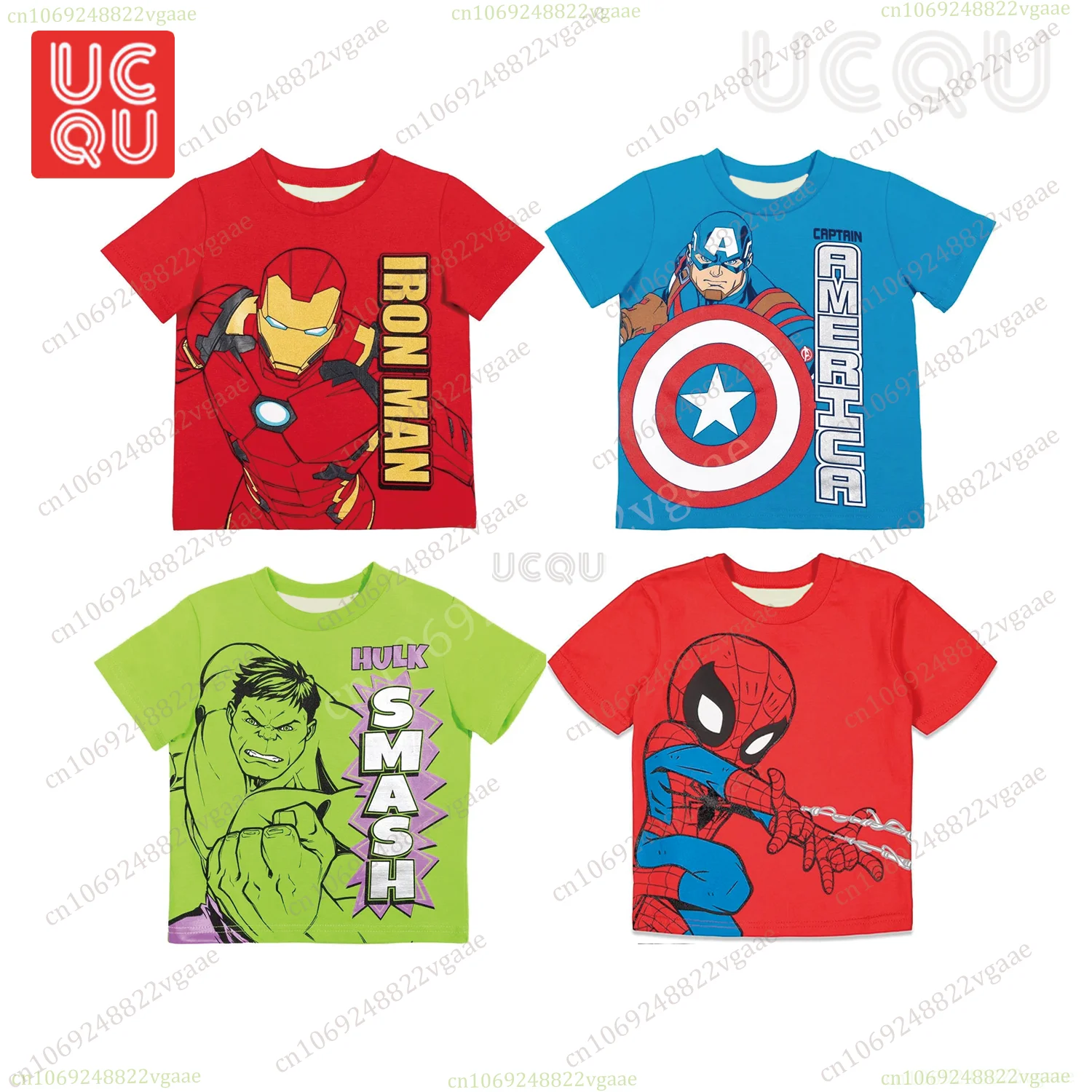 Camiseta de verano de Marvel Iron Man para niños, camiseta de manga corta con dibujos de Hulk, ropa superior, disfraz de Spiderman, Capitán América