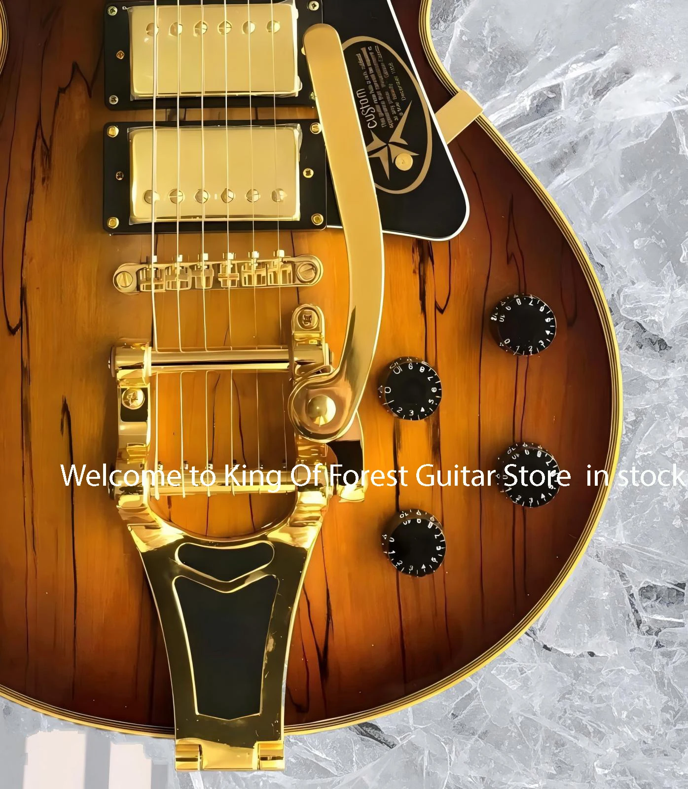 جيتار كهربائي كبير لموسيقى الجاز، جسم من خشب الخوخ، نمط عصري، موسيقى البوب، تكوين راقي 1478 #1