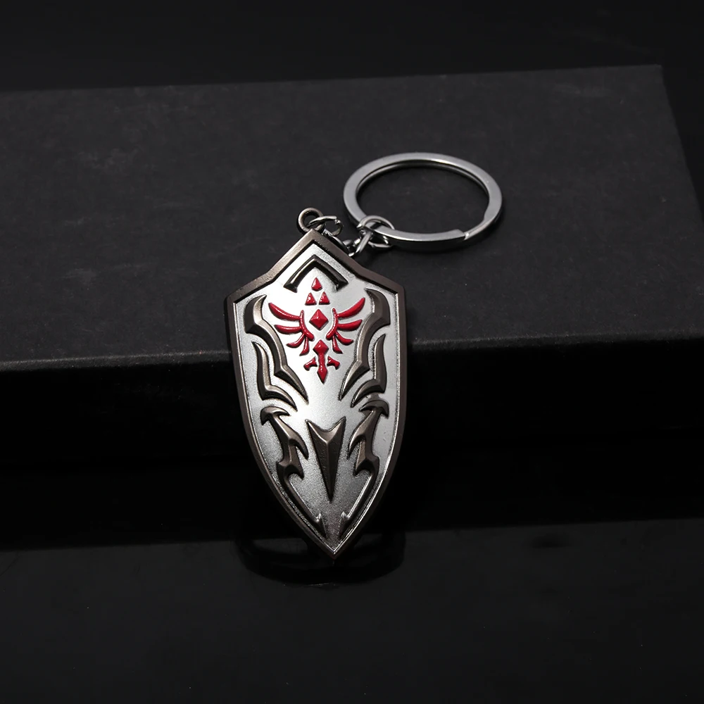 LLavero de escudo real Breath of the Wild para mujer y hombre, colgante de arma de enlace, llavero de coche, joyería