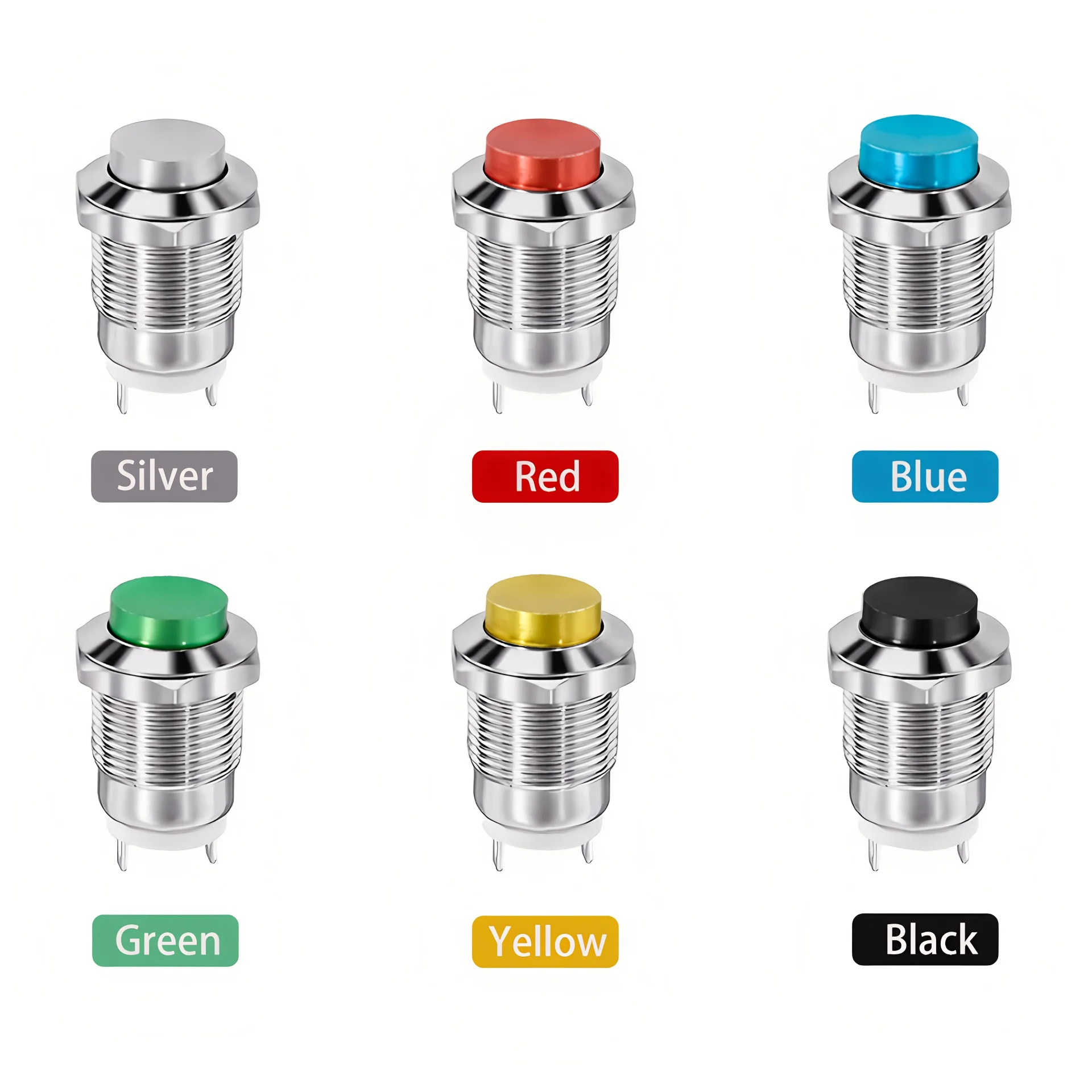 12mm Metal Button Switch Waterproof 1NO 3A High Head Momentary Suitable for Doorbells Car Start Horns Computer Automatic Reset