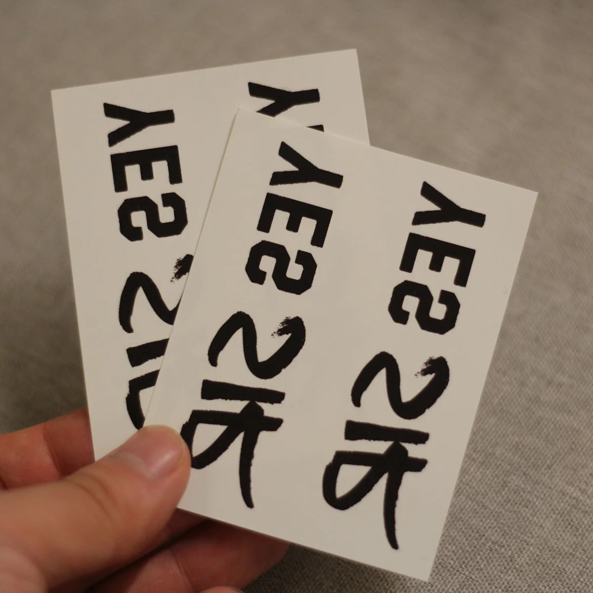 Yes Sir Handwritten Text Temporary Tattoo Stickers, 5 Sheets/Pack Black Brush Letter Fake Body Art Tattoo