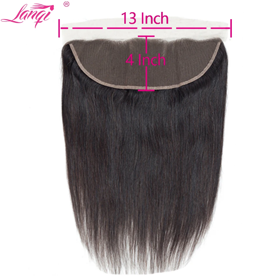 Lurus 13x4 renda Frontal 100% rambut manusia Remy 4x4 Handtied renda penutup lembut renda Frontal 8-20 inci warna Natural