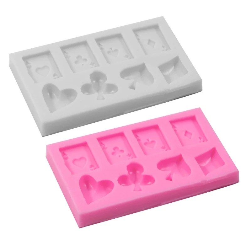 8 Holes Playing Shape Silicone Chocolate Molds Jelly Moulds Fondant Molds Candy Mold Perfect Gift for Baking Lover