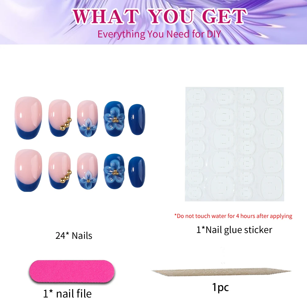 24pcs Short Oval 3D Gel Nail S - Nail Art Design 리뷰 및 가격