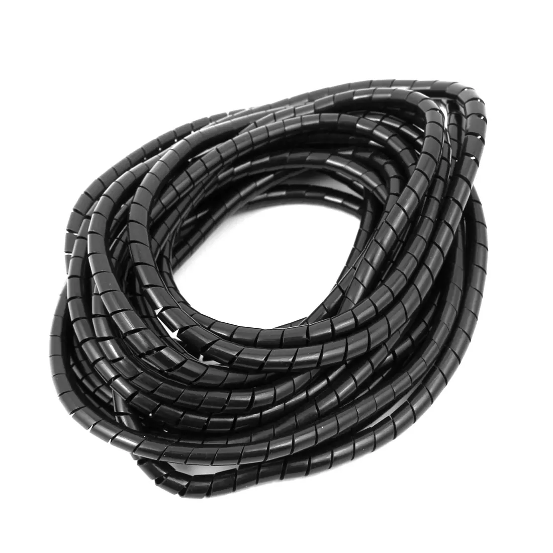 1Pcs Flexible Spiral Tube Cable Wire Wrap Computer Manage Cord Black 4mm ID 5mm OD 5Meters Long