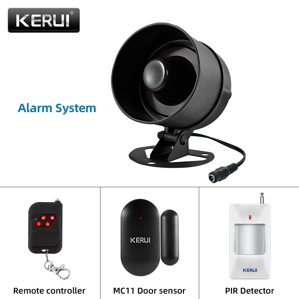 KERUI 120db Syrena Bezpieczeństwo w domu Tuya Smart WiFi Głośny głośnik System alarmowy Włamywacz z czujnikiem ruchu drzwi i okien dla domu