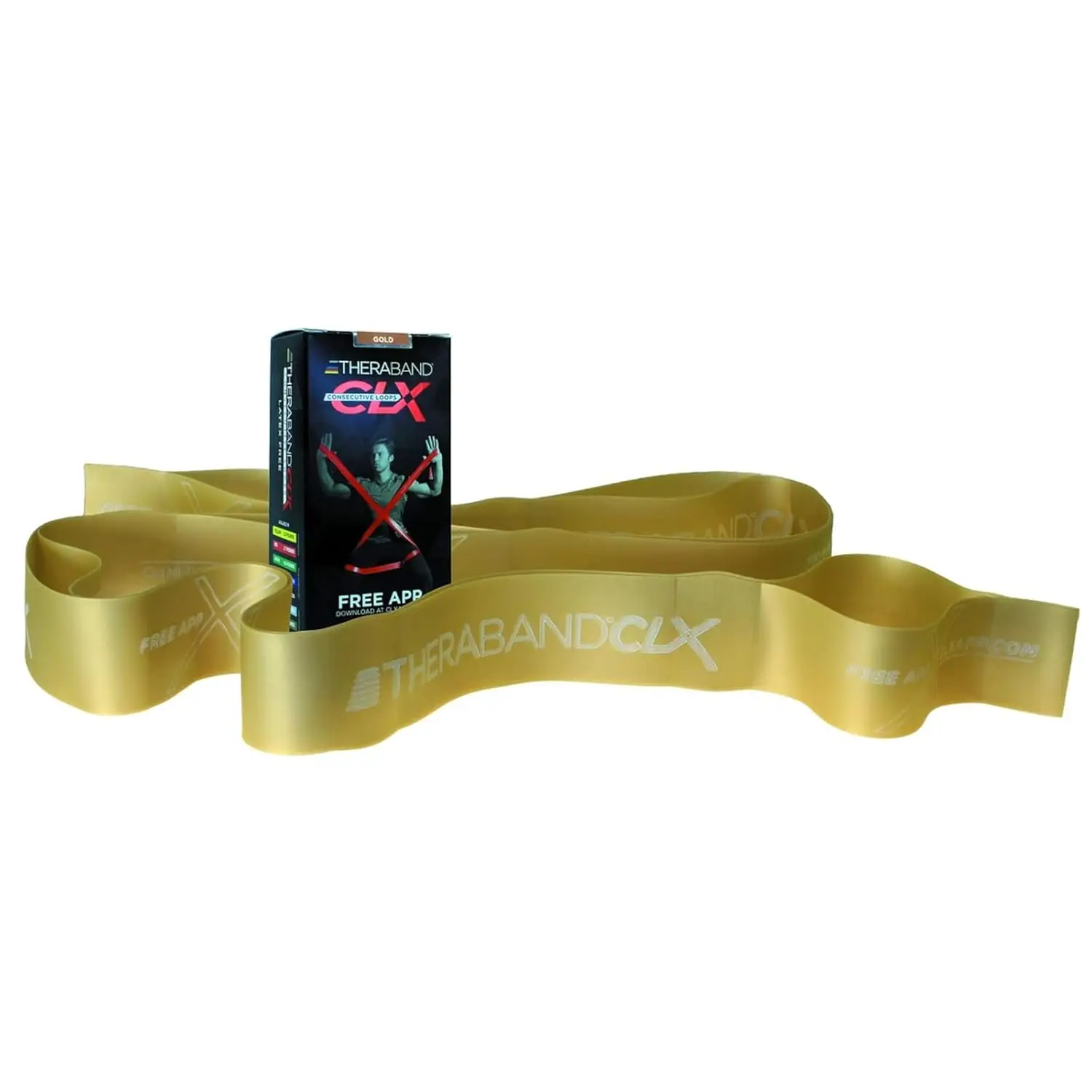 TheraBand CLX Resistance Band with Loops, Fitness Band for Home Exercise and Full Body Workouts, Portable Gym Equipment for Home