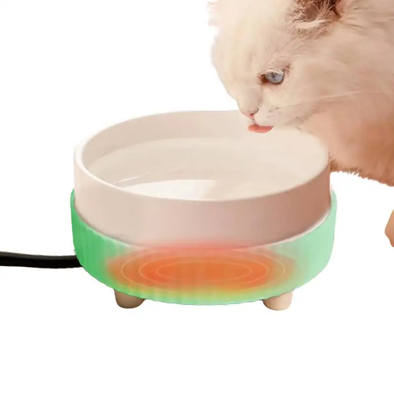 Heated Dog Water Bowl Thermostatic Cat Heating Bowl Quiet Pet Water Bowl Heater Animal Drinking Bowl Pet Water Dispenser For