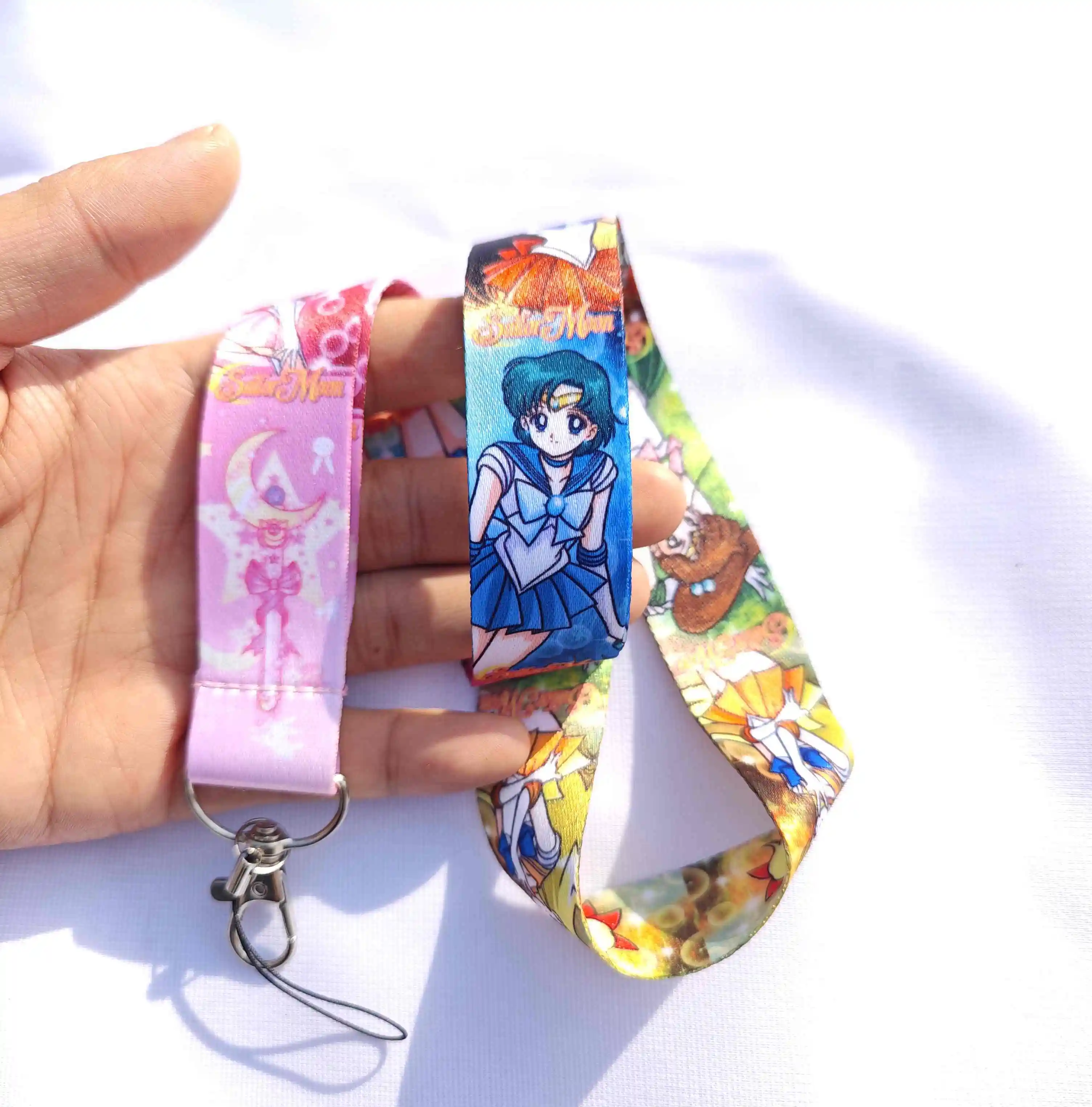 Wholesale POP MART Sailor Moon Key Lanyard ID Badge Holders Animal Phone Neck Straps with Keyring Phone Accessories