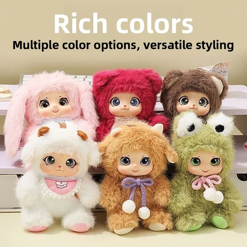 

Mengbao Family Plush Pendant Three-year-old Baby Bag Pendant Key Hanging Plush Toys Cute Dolls with Fragrance.