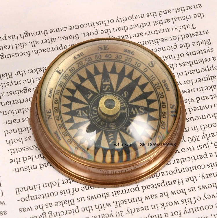 India Imported Brass American Home Vintage Living Room Study Decoration Object Compass Compass Paperweight Ornament