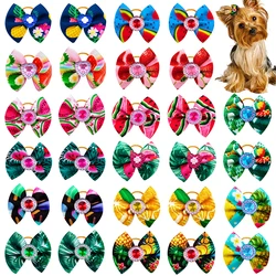 50pcs Dog Accessories For Dogs Bows Summer Small Dog Hair Bows Dog Pet Bows Cute Pet Supplies Elastic bands for Dogs