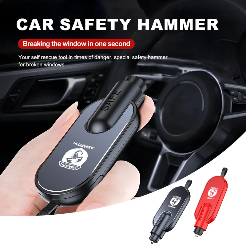 Martillo de seguridad de emergencia para coche, cortador de ventanas, herramienta de escape para Abarth Fiat Grande Punto Tipo Stilo Ducato Palio 500x