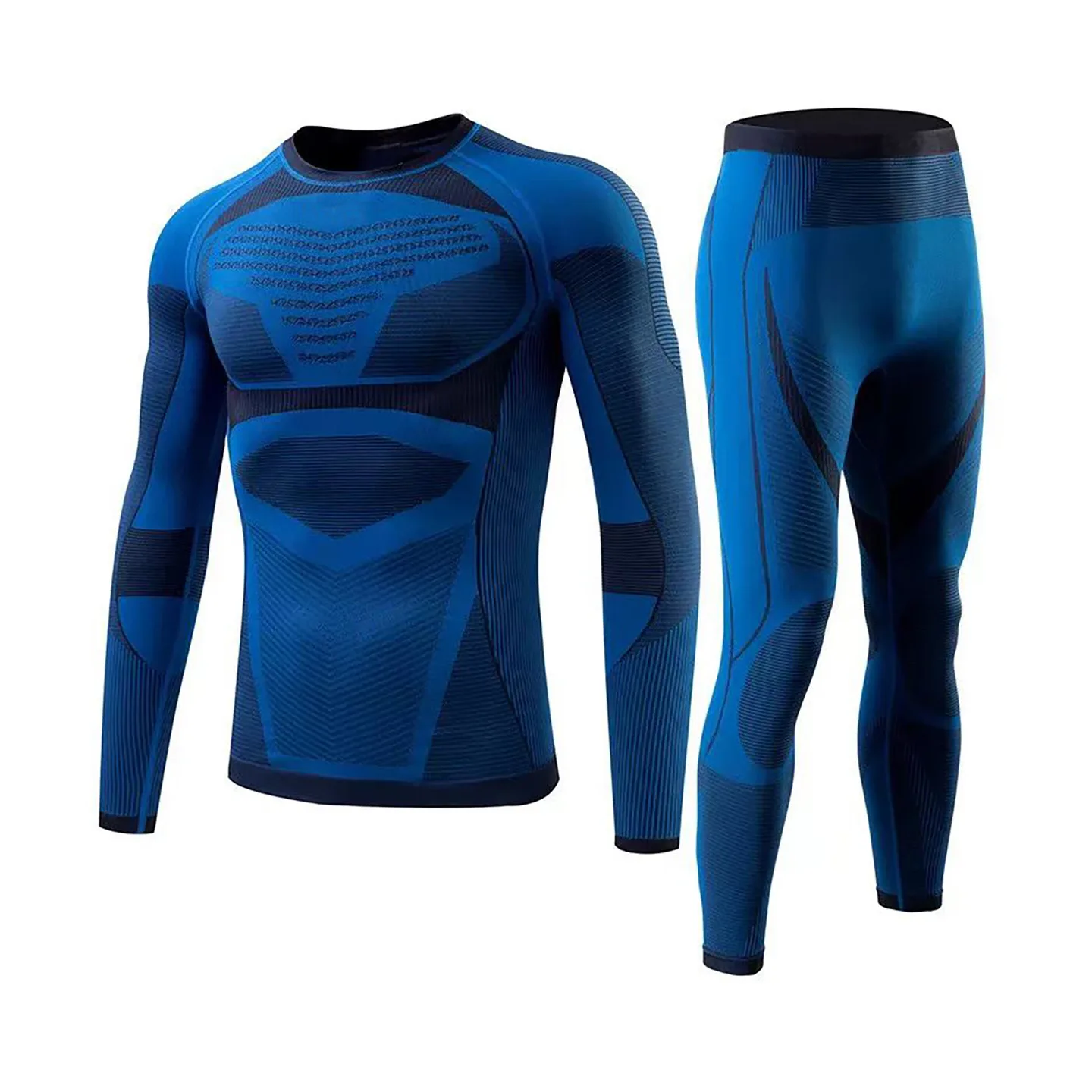 

Men Quick Dry Sportswear Fitness Gym Shirts Elastic Compression Clothes Workout Long Sleeves Pants Tights Running Tracksuit