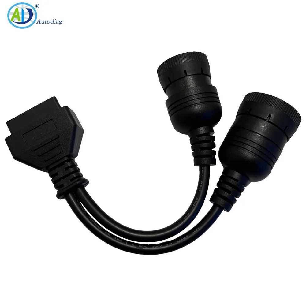 J1708 J1939 OBD2 Truck Diagnostic Tool 16Pin Cable Connector OBD to OBD2 6Pin 9Pin for Cummins for Deutsch for Heavy Truck