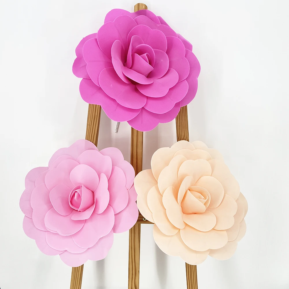 30cm Piankowa róża Sztuczny kwiat Tło ślubne Dekoracja Rekwizyty DIY Home Decor Kwiaty Wieńce
